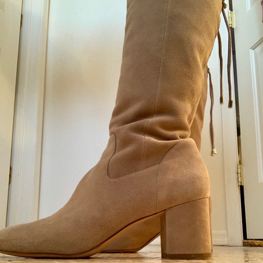 Enzo Angiolini grey suede knee high boots